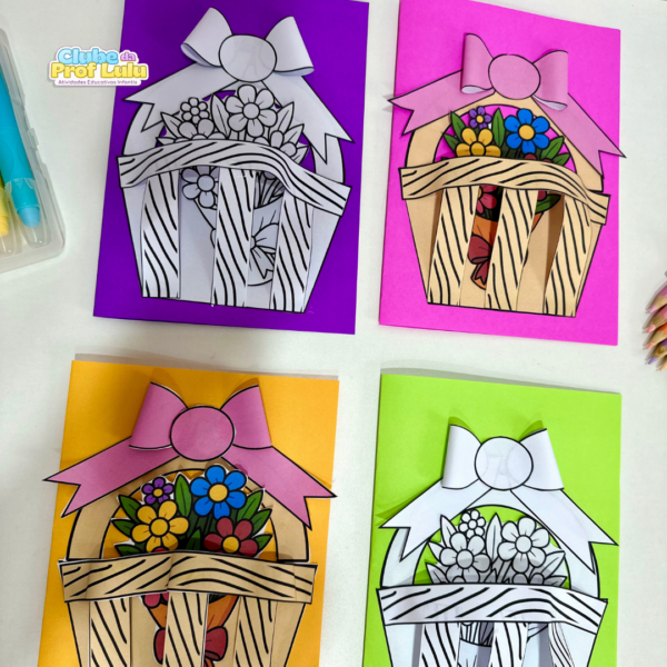 Cartão 3D Cesta com Flores - Dias das Mães - Image 9