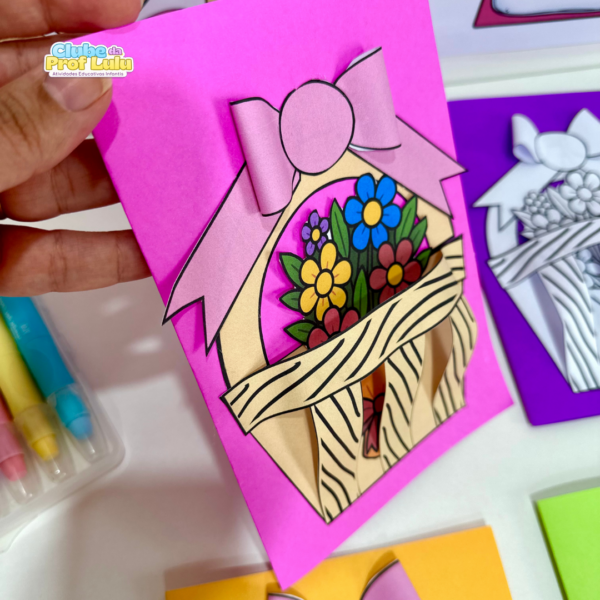 Cartão 3D Cesta com Flores - Dias das Mães - Image 10