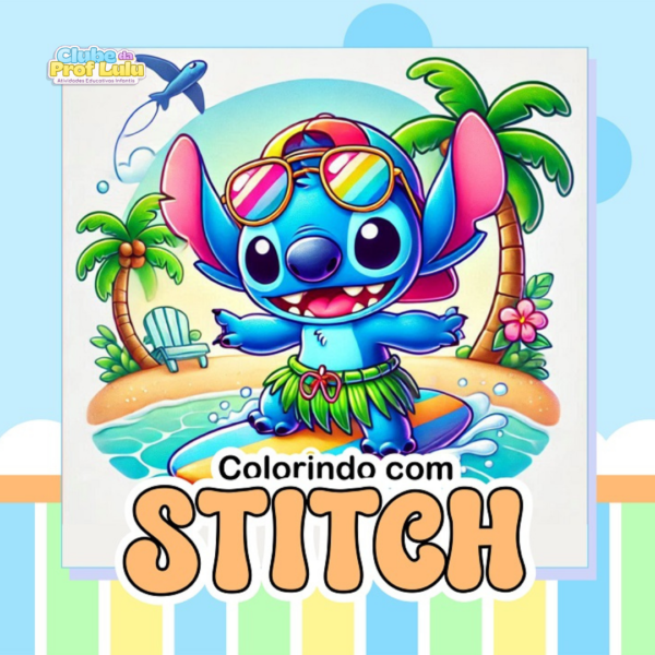Livro para Colorir Estilo Bobbie Goods - Stitch (Menino)