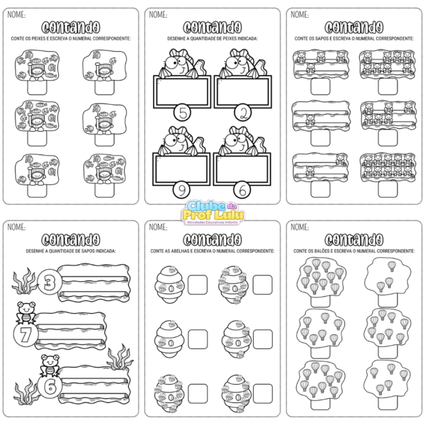 Kit de 6 Apostilas para trabalhar Numerais de 0 a 10 - Imagem 2